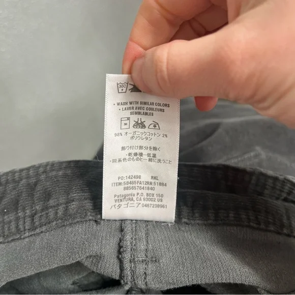 Patagonia Organic Cotton Corduroy Skirt Rockwall Dark Gray Women’s Size 8 - Picture 5 of 5